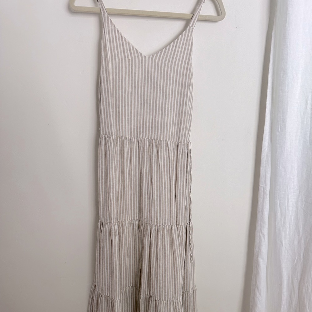 Splendid striped linen blend maxi dress